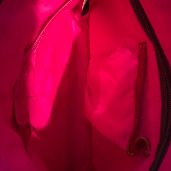 Dooney & Bourke Red Nylon Leather Suede Trim Duck Logo Small Crossbody Bag - Picture 10 of 13